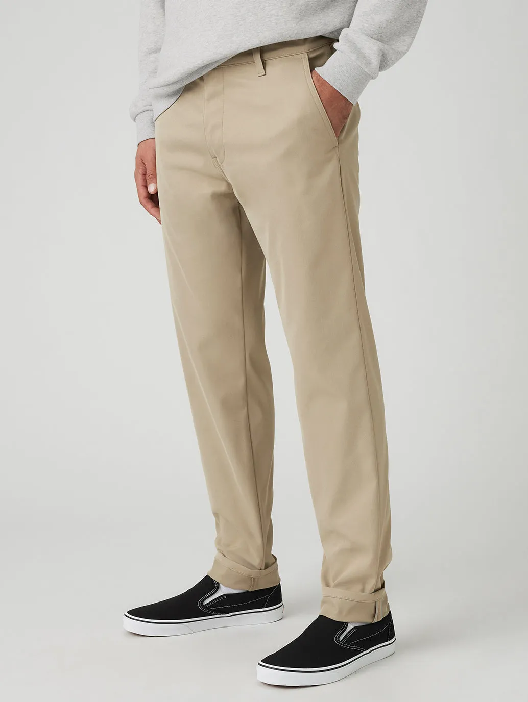 Men's Beige Regular Fit Tech Pant Chinos