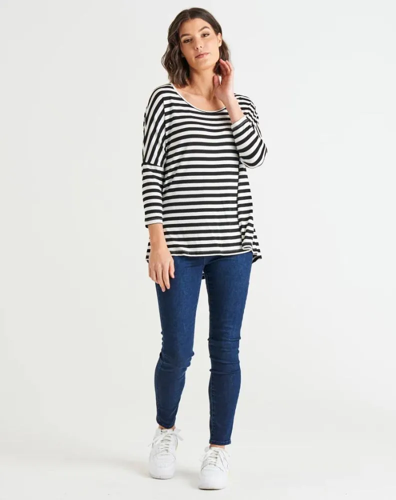 Milan Top - Black/White Stripe