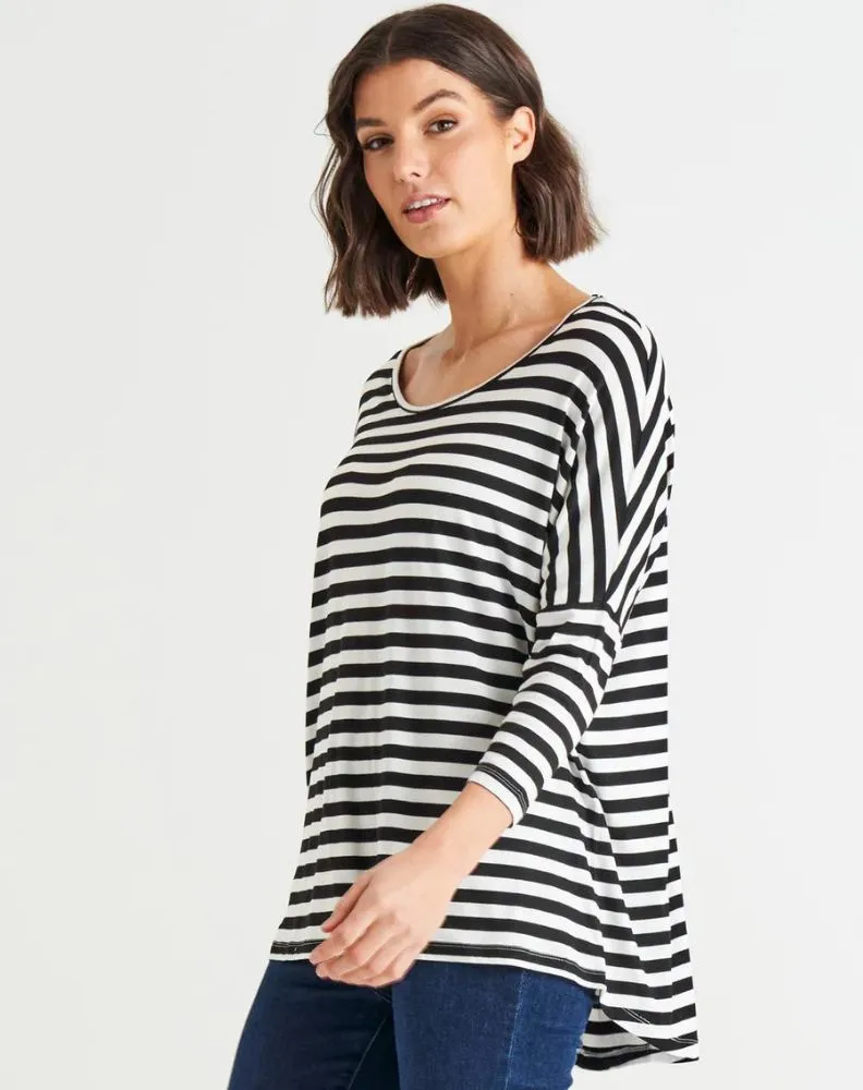 Milan Top - Black/White Stripe