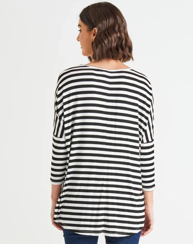 Milan Top - Black/White Stripe