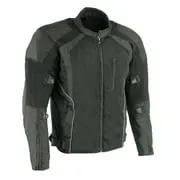 Milwaukee Leather MPM1793 Black Armored Mesh Motorcycle Jacket for Men