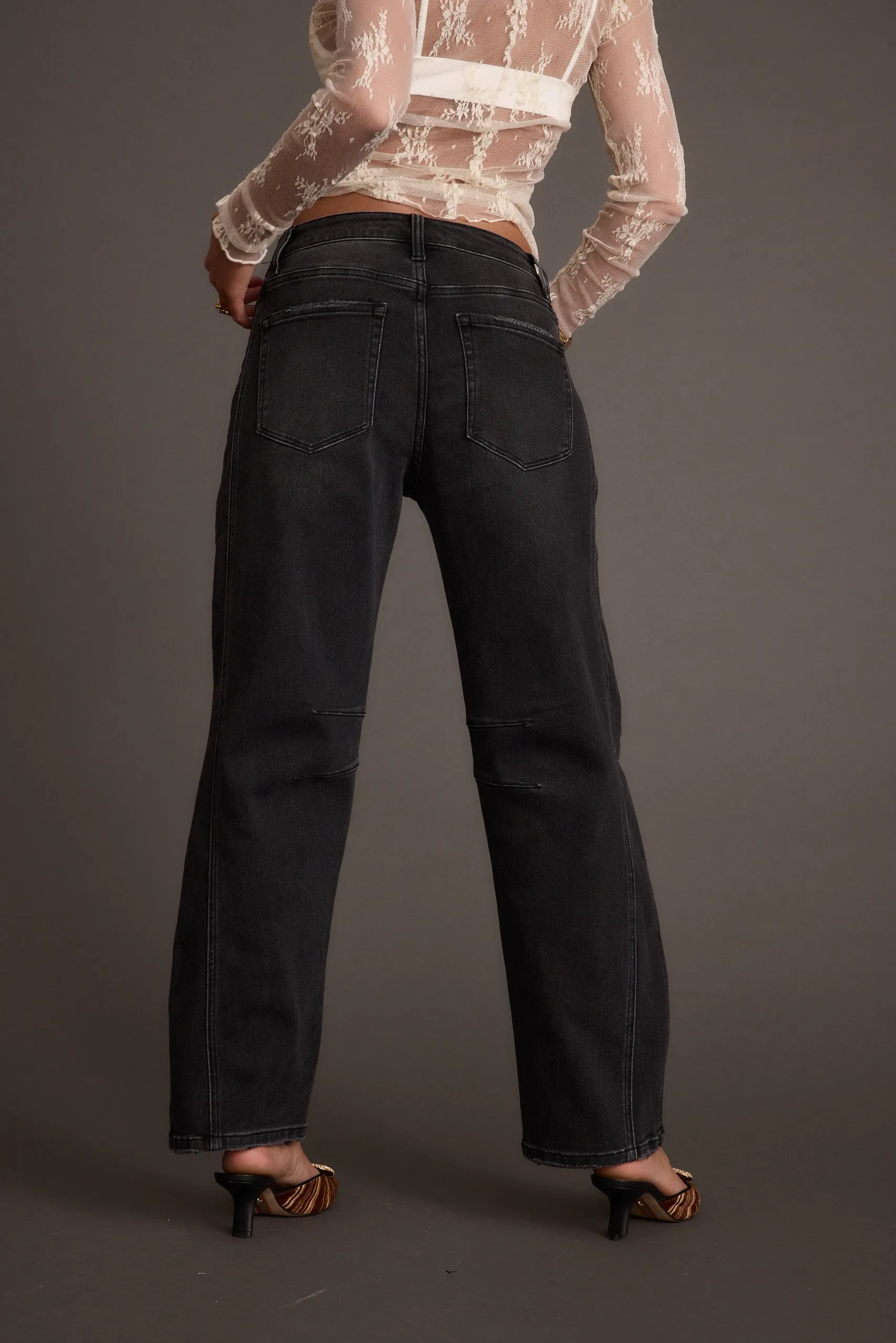 Muse Washed Black Barrel Denim Jeans