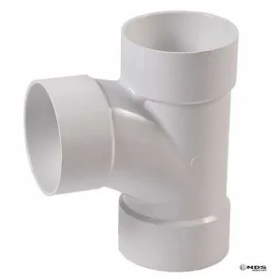 NDS 3" PVC Sanitary Tee, Hub x Hub x Hub