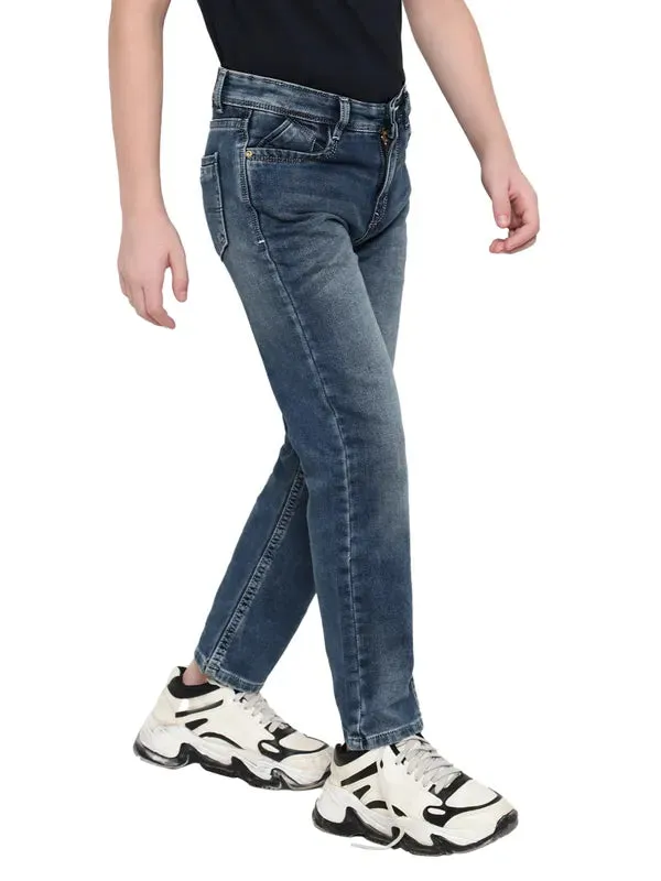 Octave Boys Mid Rise Clean Look Heavy Fade Stretchable Jeans