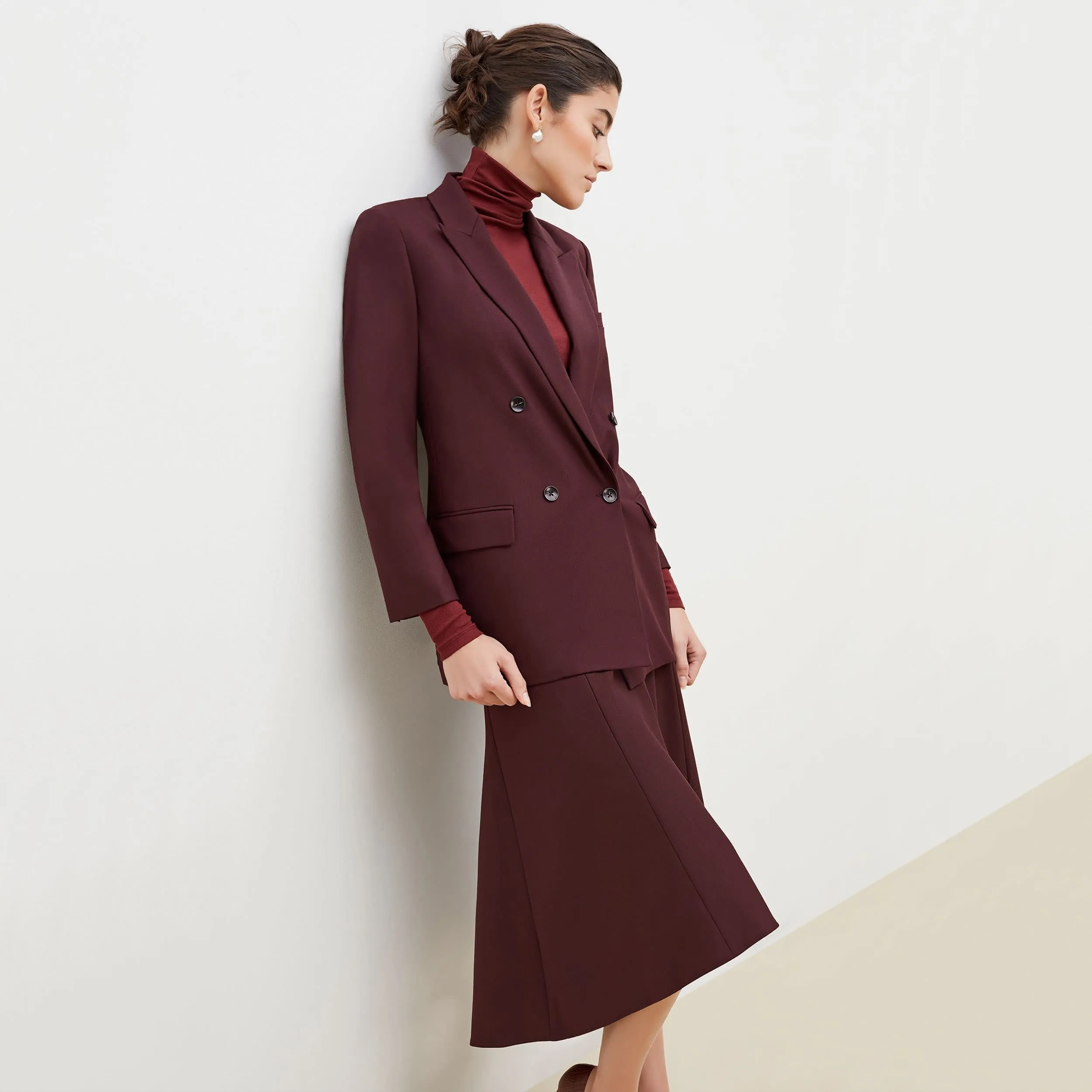 O'Hara Boyfriend Blazer - Sharkskin :: Garnet