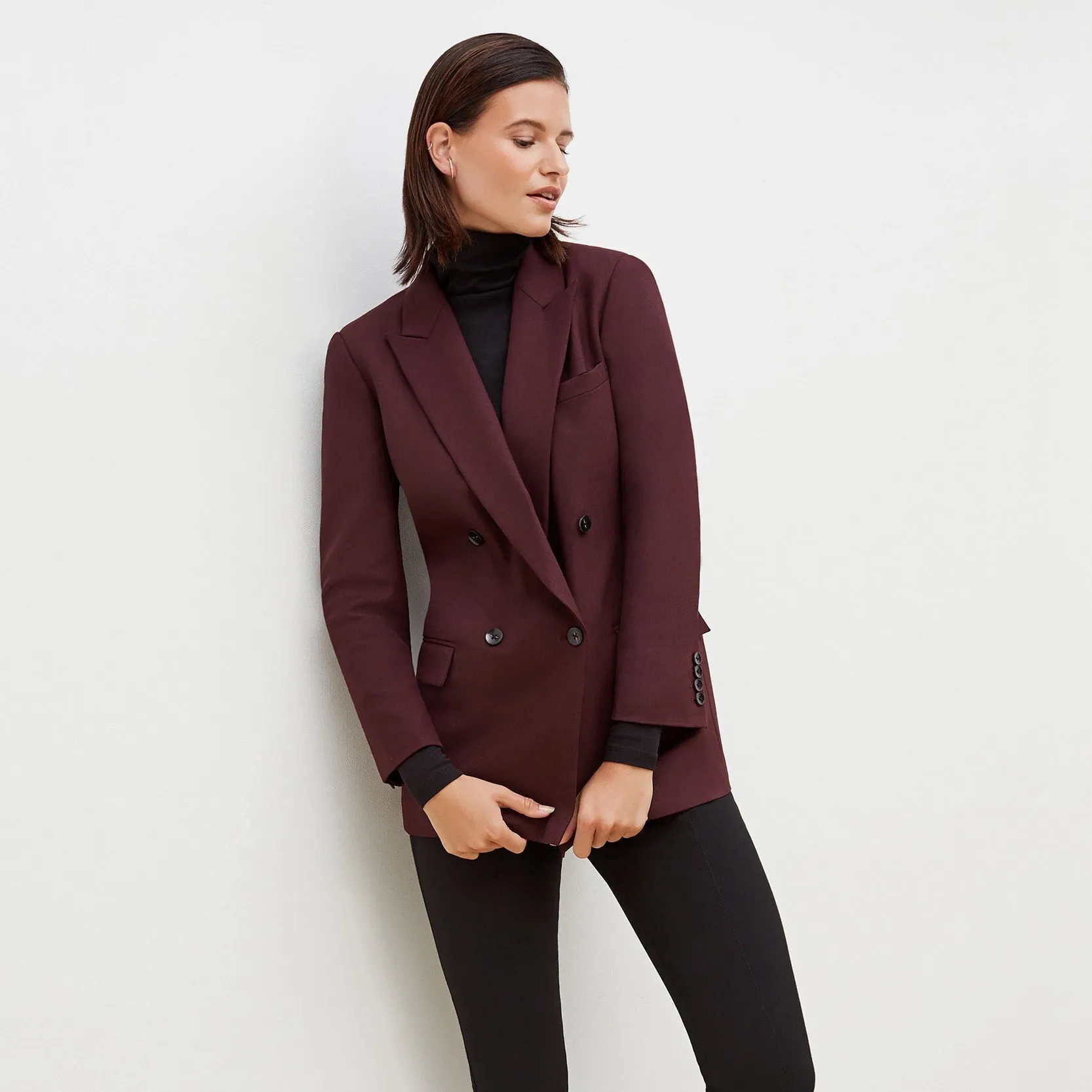 O'Hara Boyfriend Blazer - Sharkskin :: Garnet