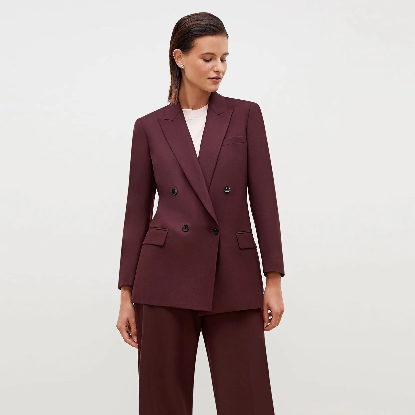 O'Hara Boyfriend Blazer - Sharkskin :: Garnet