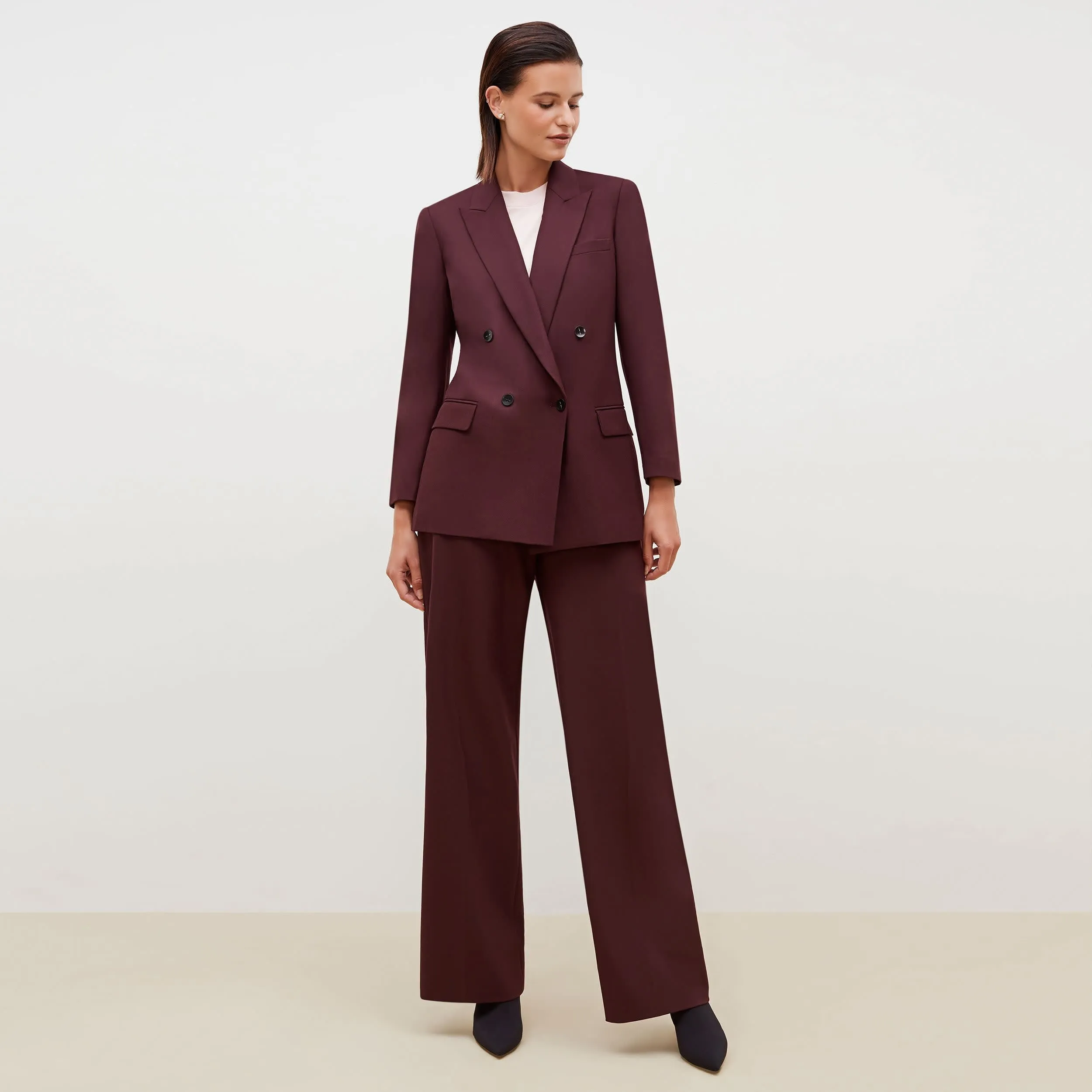 O'Hara Boyfriend Blazer - Sharkskin :: Garnet