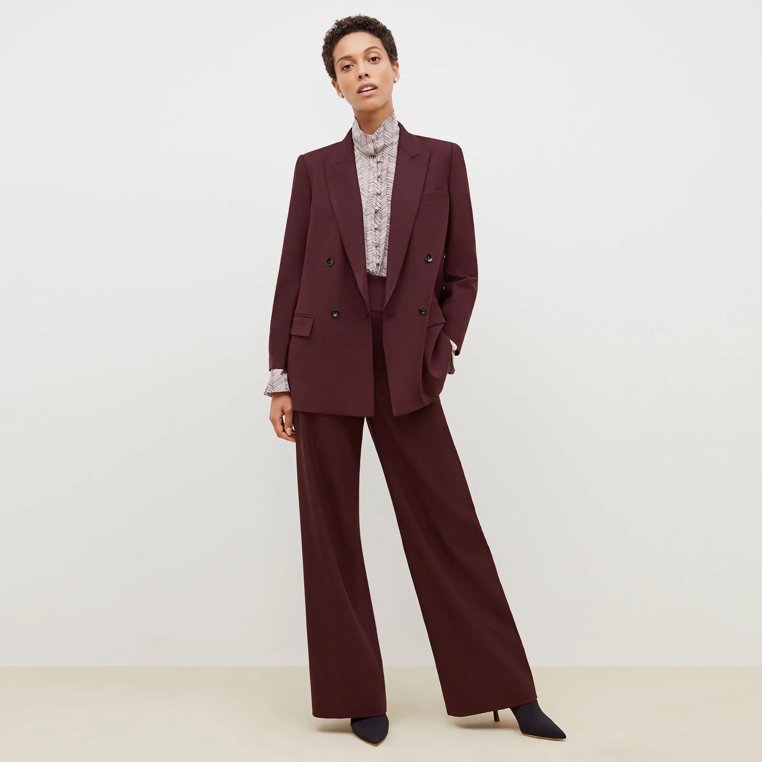 O'Hara Boyfriend Blazer - Sharkskin :: Garnet