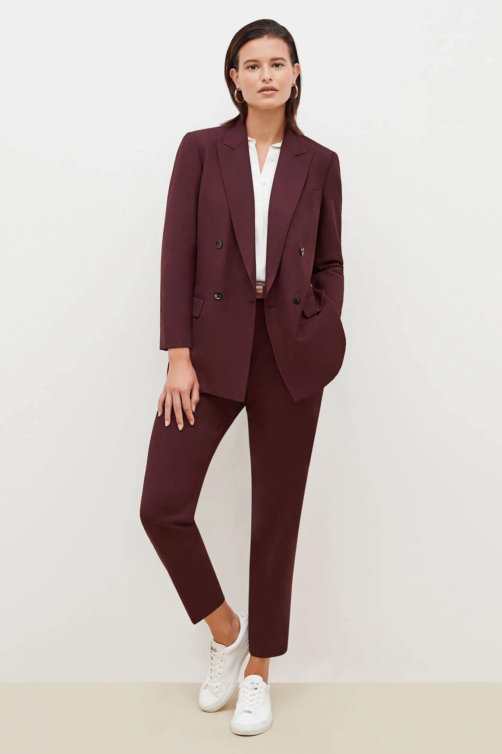 O'Hara Boyfriend Blazer - Sharkskin :: Garnet