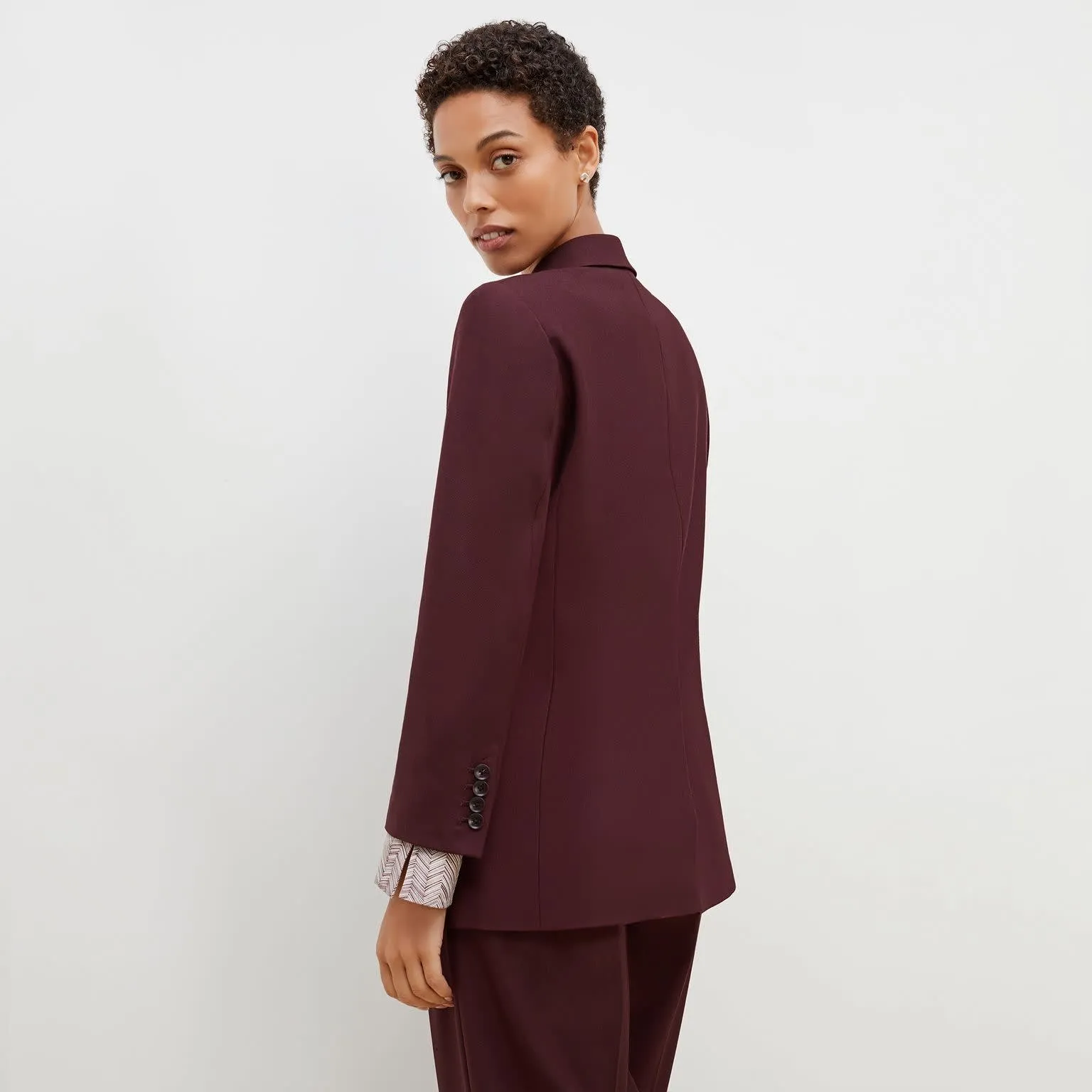 O'Hara Boyfriend Blazer - Sharkskin :: Garnet