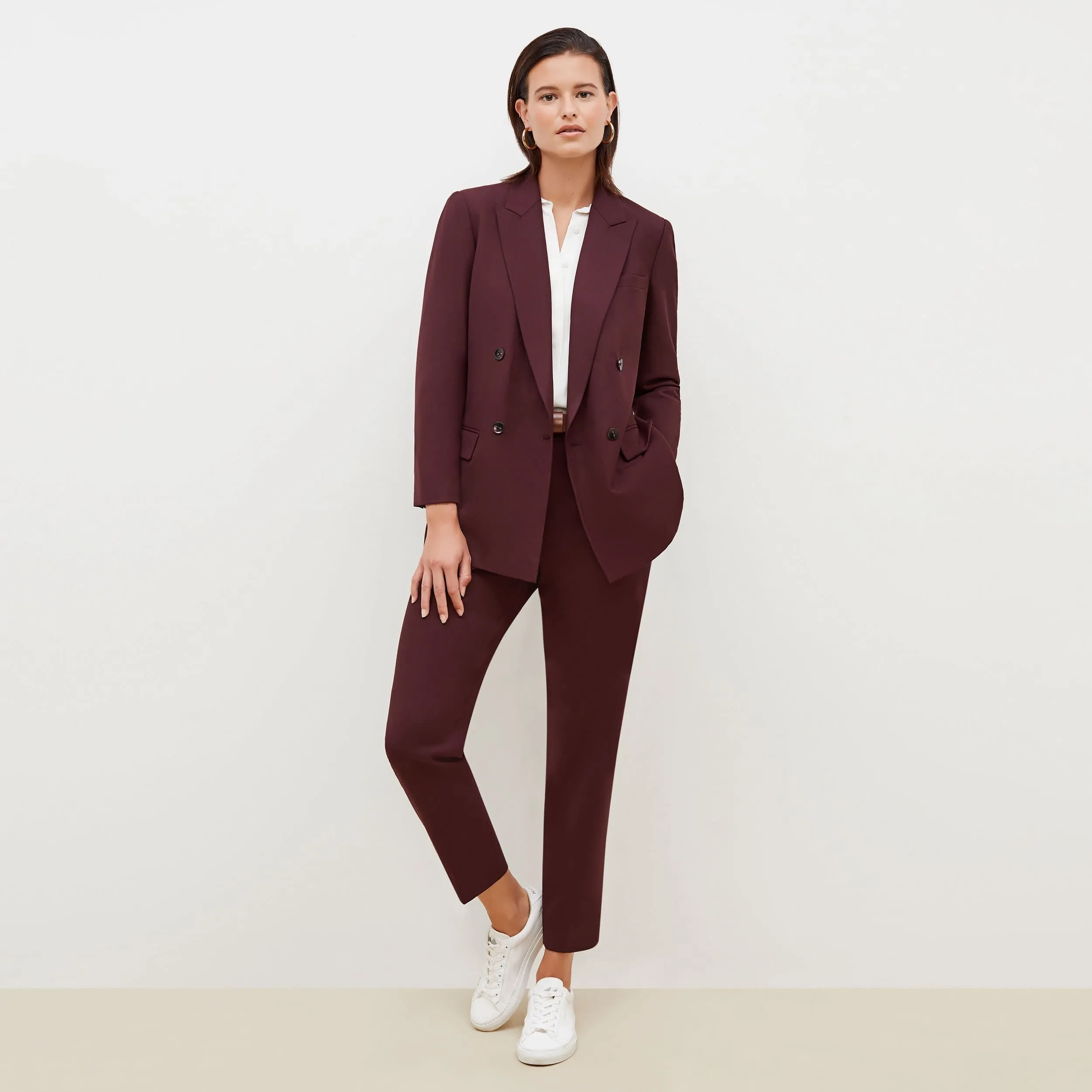 O'Hara Boyfriend Blazer - Sharkskin :: Garnet