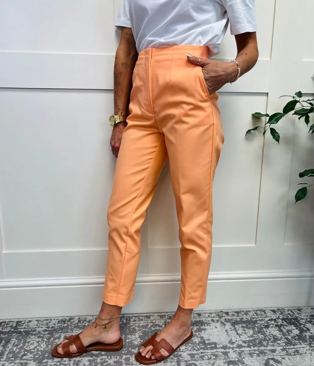 Orange Slim Fit Ankle Grazer Trousers