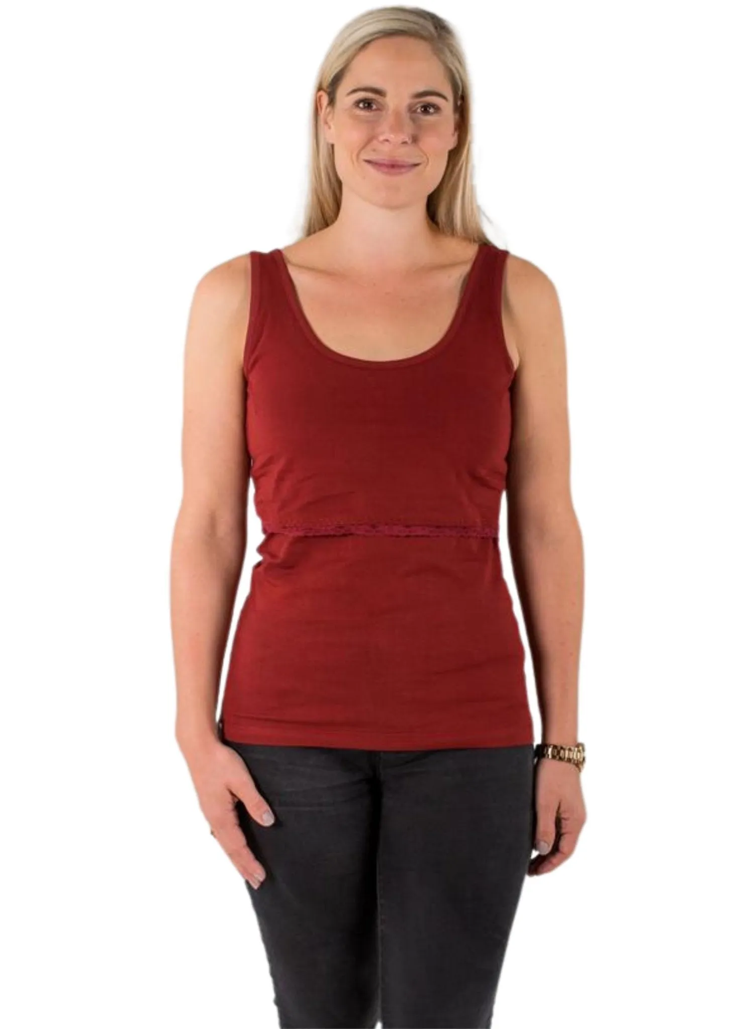 Organic Breastfeeding Vest - Berry