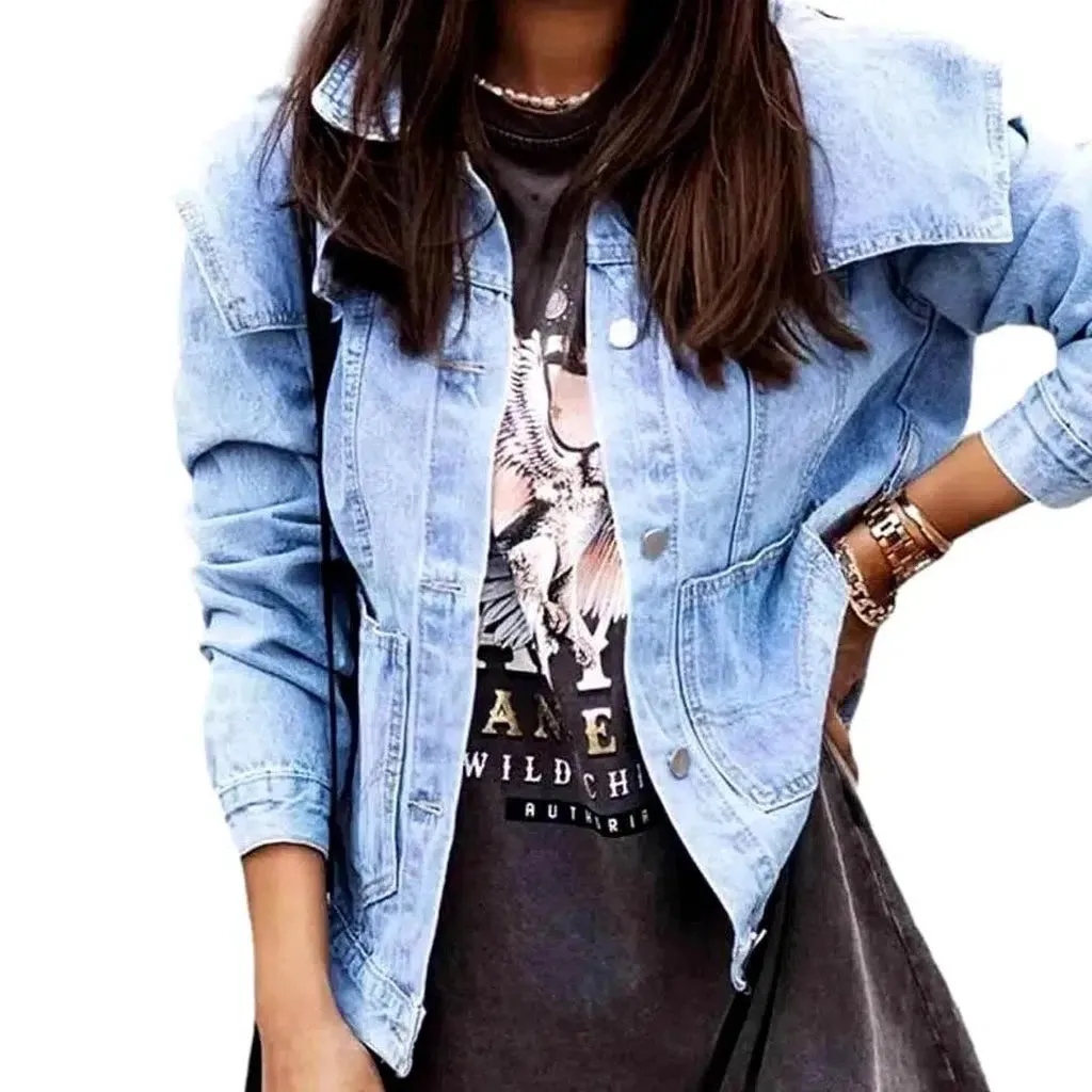 Oversized jean jacket
 for women