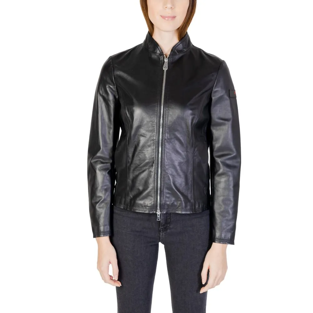 Peuterey Black Leather Jackets & Coat