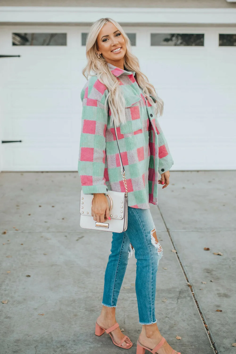 Plaid Pattern Oversized Shacket