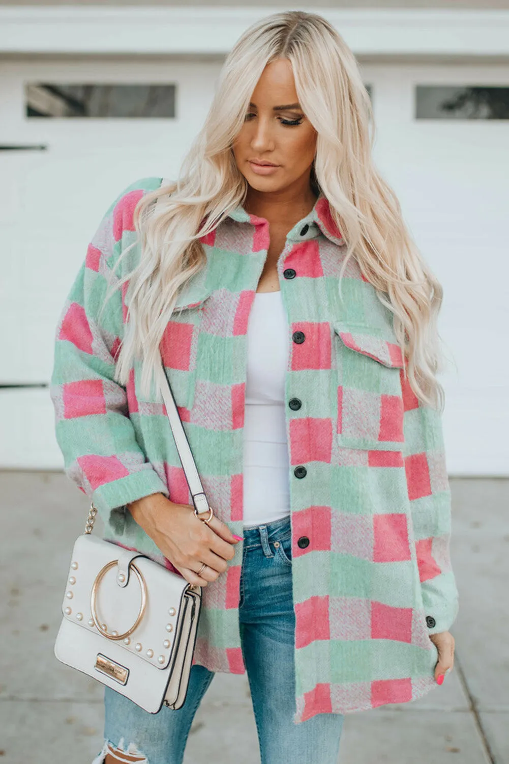 Plaid Pattern Oversized Shacket