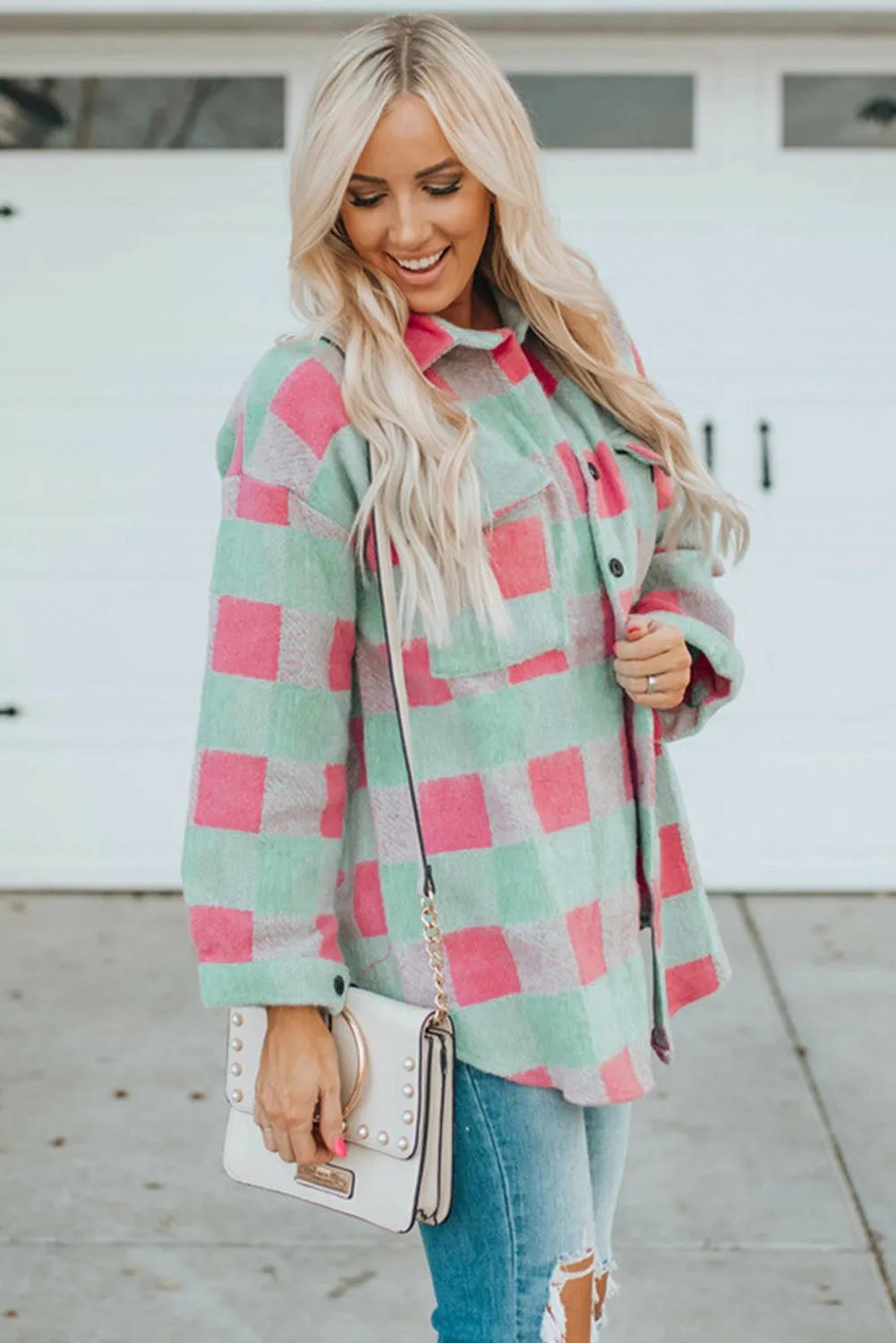 Plaid Pattern Oversized Shacket