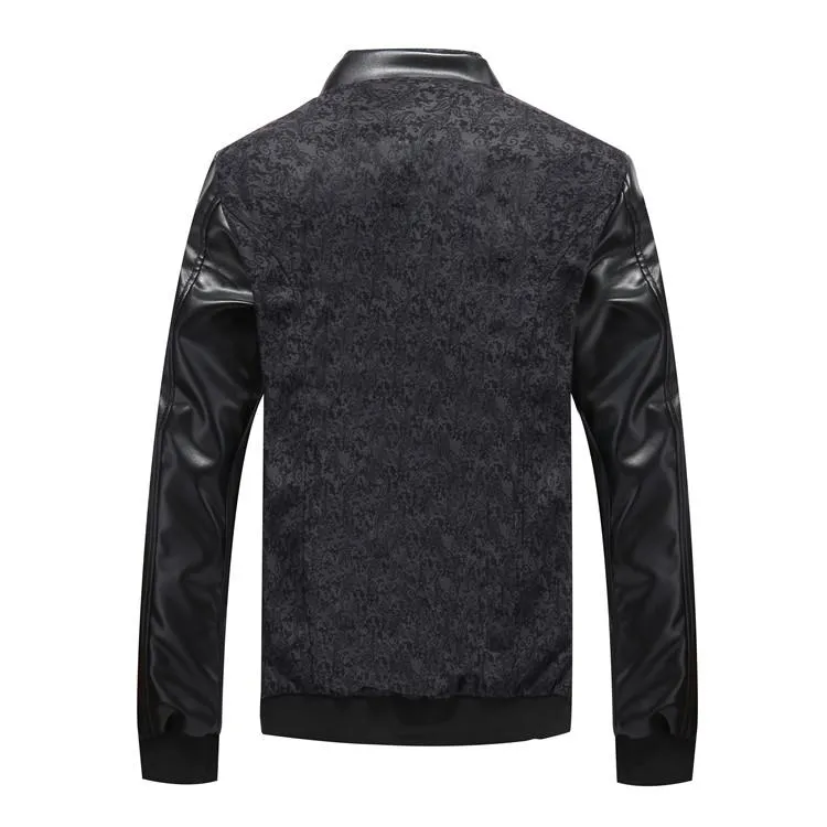 Premium Patchwork Leather Slim Fit Jacket