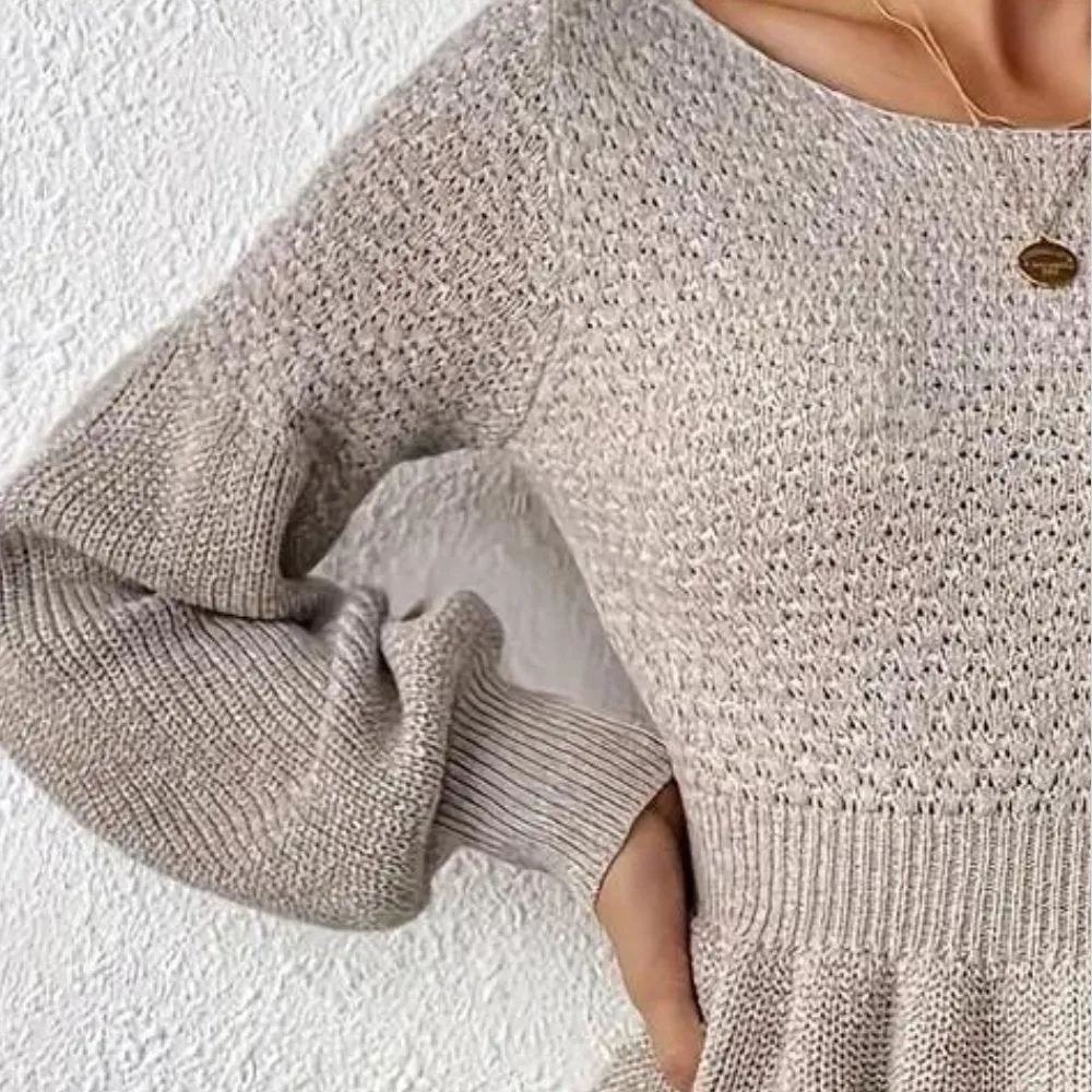 Puff Sleeve Knit Sweater