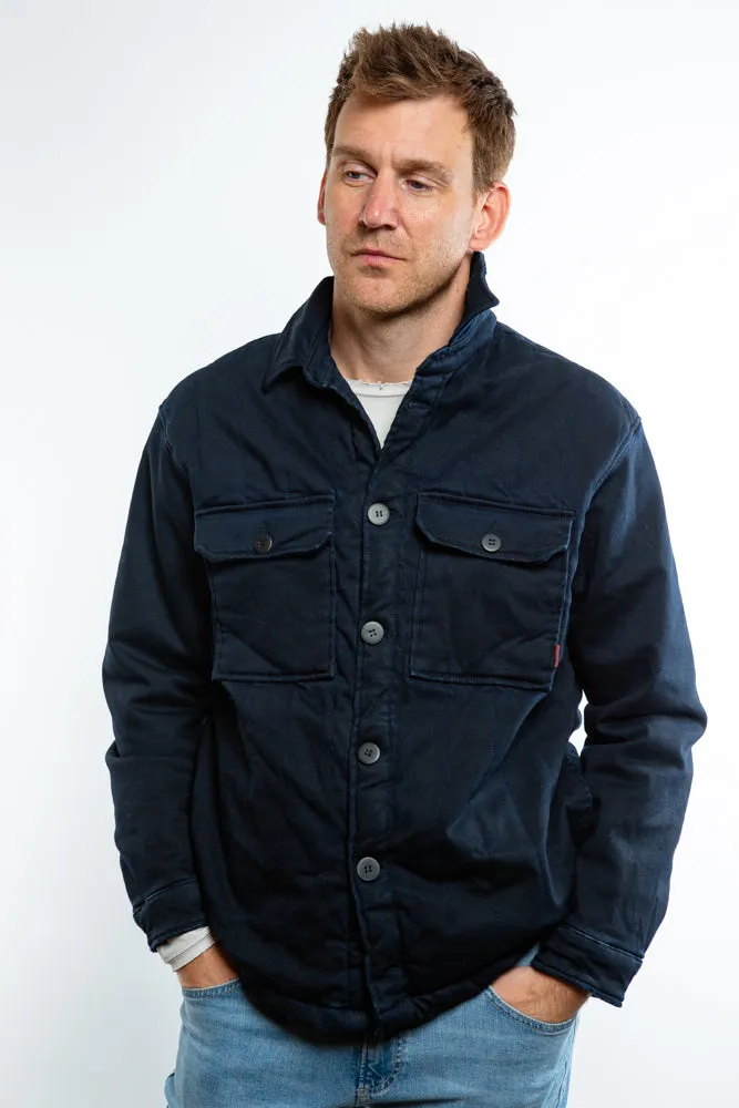 Quilted Denim Jacket - Navy