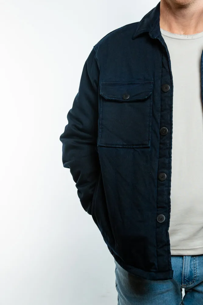 Quilted Denim Jacket - Navy