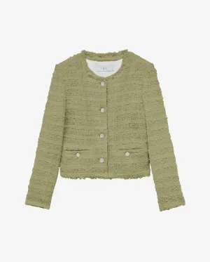 RACELI TWEED JACKET / KHAKI