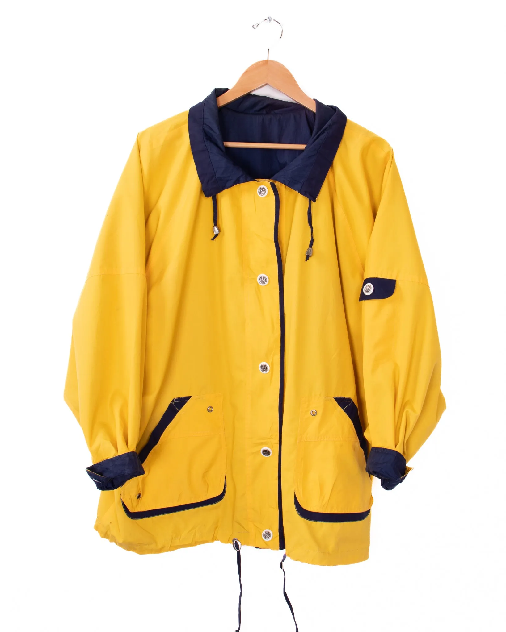 Reversible Navy Blue and Yellow Jacket