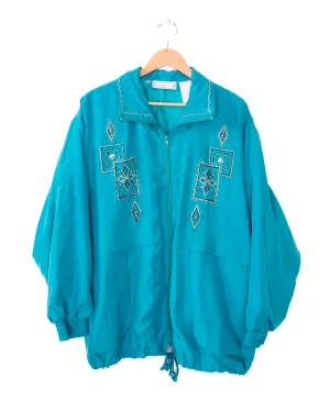 Saint Germain Paris Blue Sequined Silk Jacket