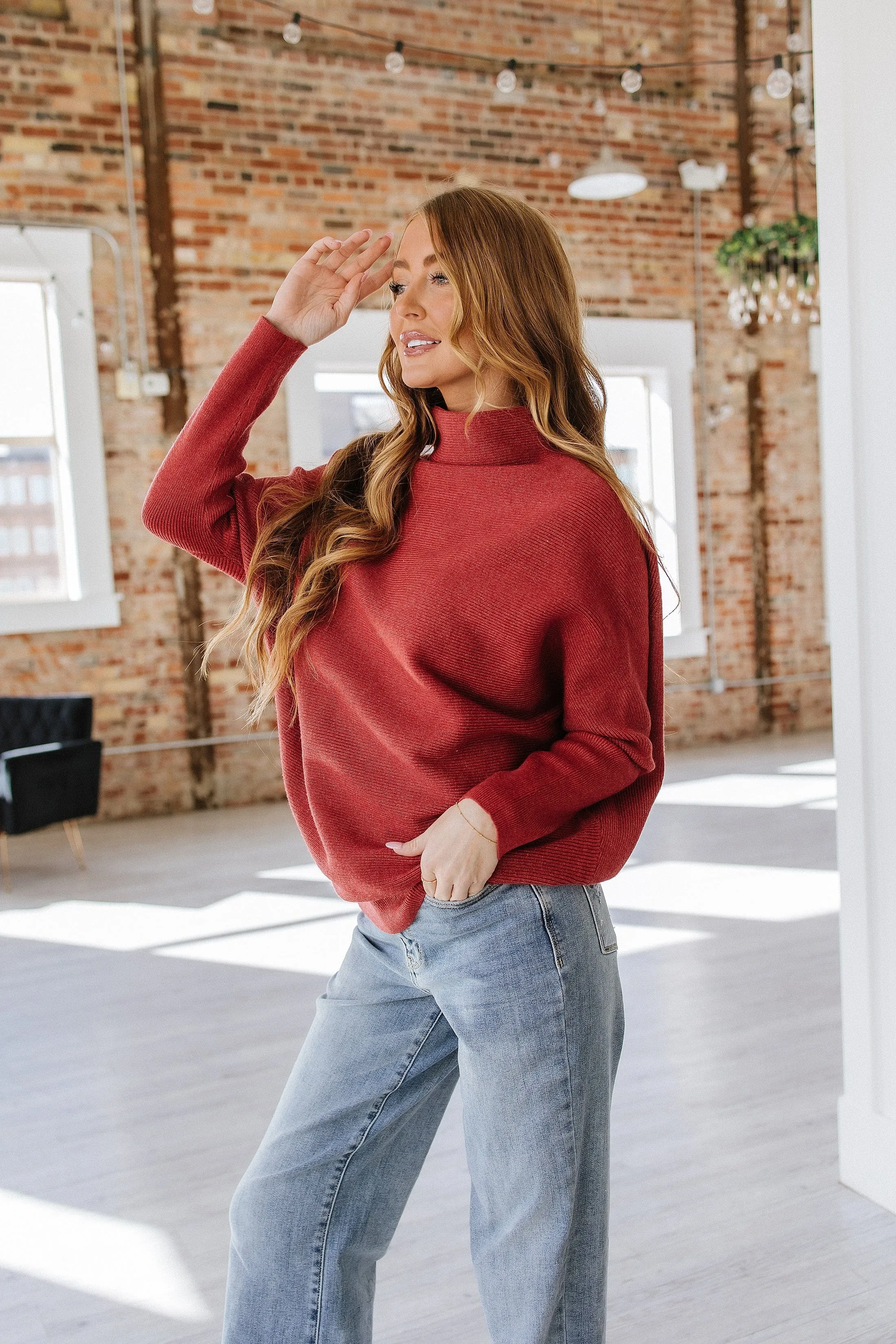 SALE - Trevin Dolman Sleeve Mock Neck Sweater