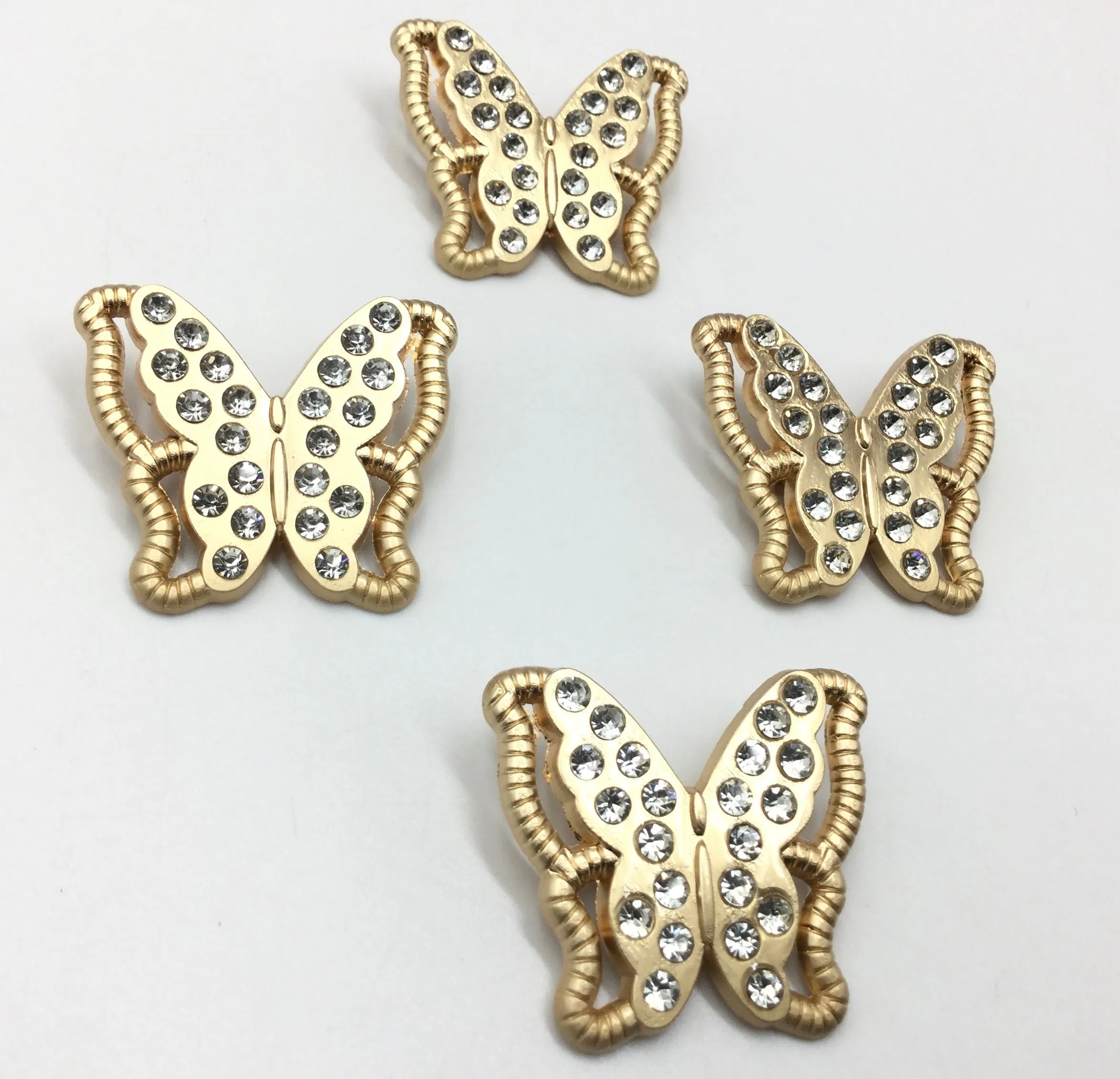 Sand Golden Butterfly Shaped Stone with Clip Cufflinks