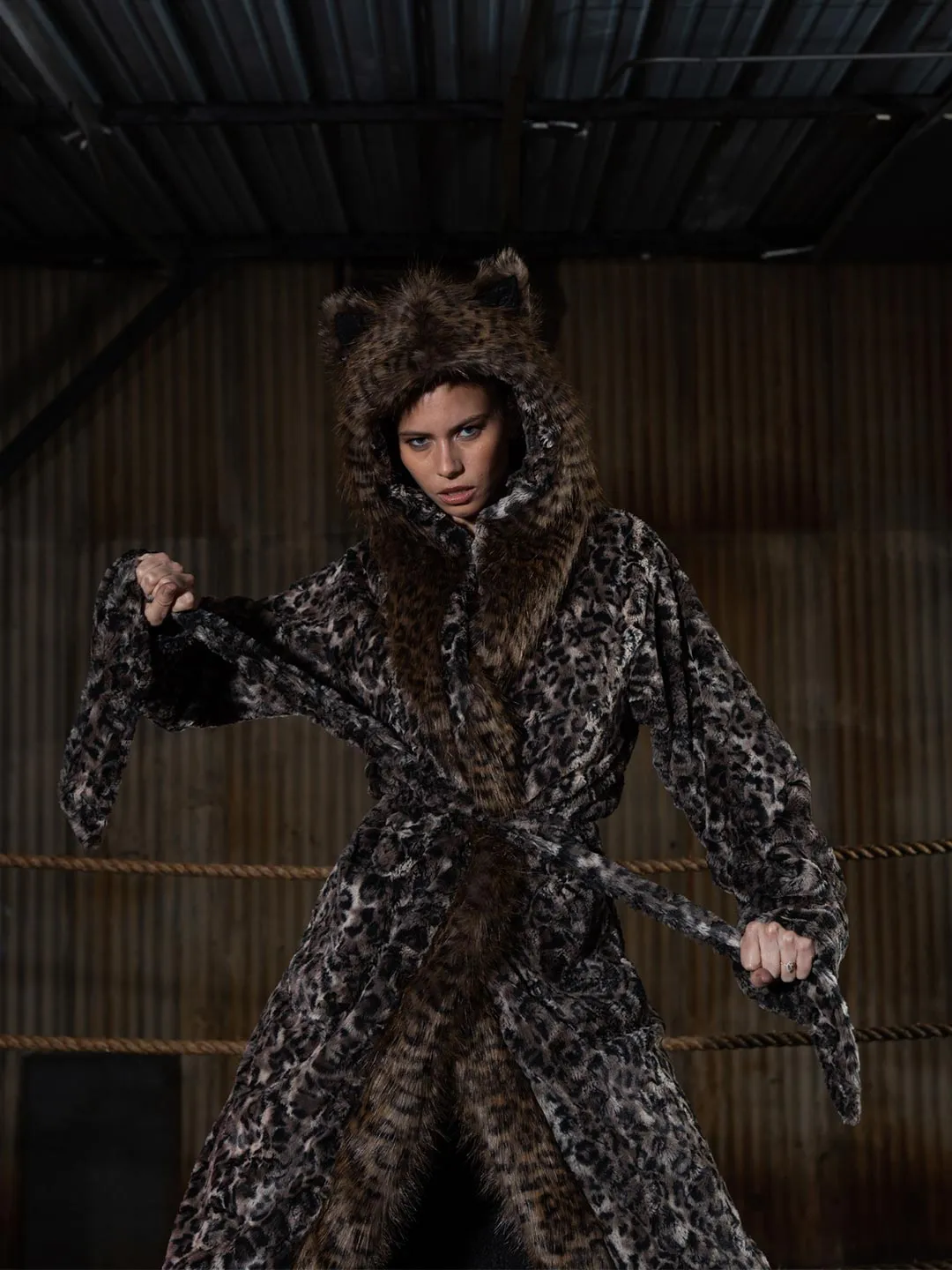 Savannah Cat Classic Faux Fur Style Robe | Women's