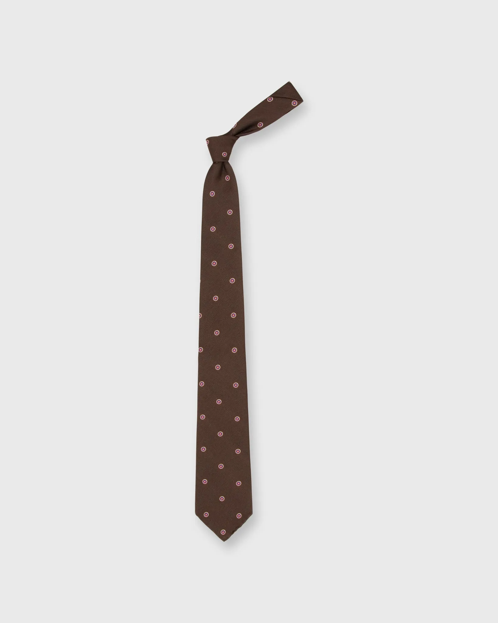 Silk Club Tie in Brown Bullseye