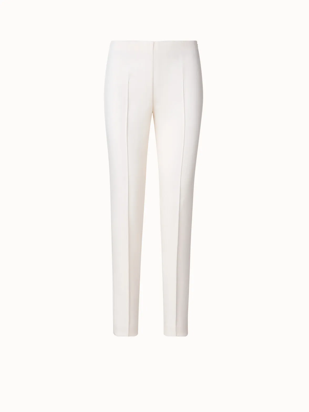 Slim Silk Stretch Crêpe Pants