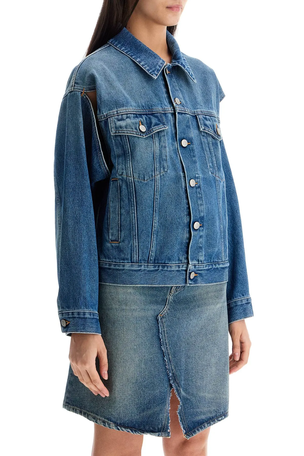 Slit Detail Denim Jacket