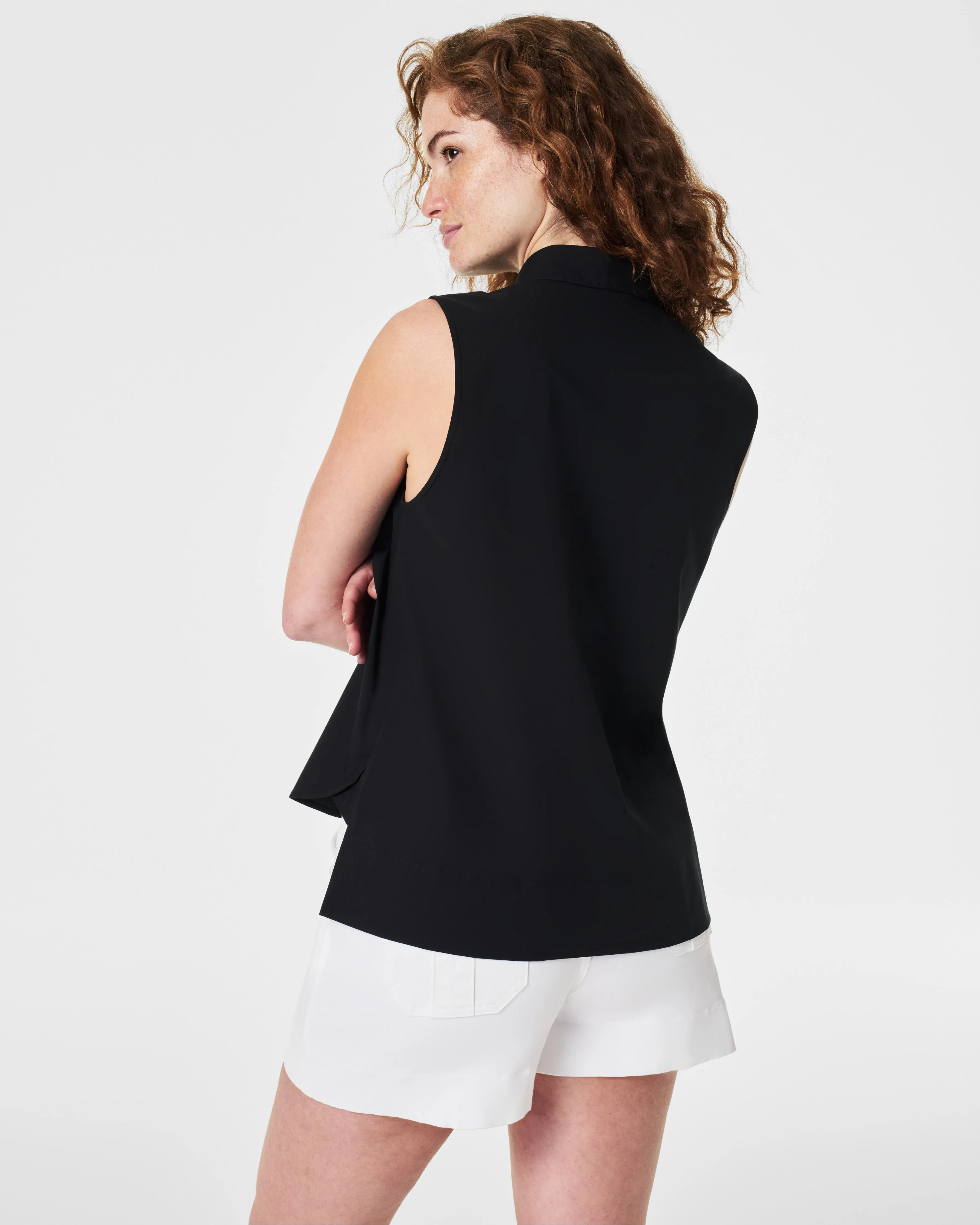 SPANX® Poplin Sleeveless Button-Down Shirt