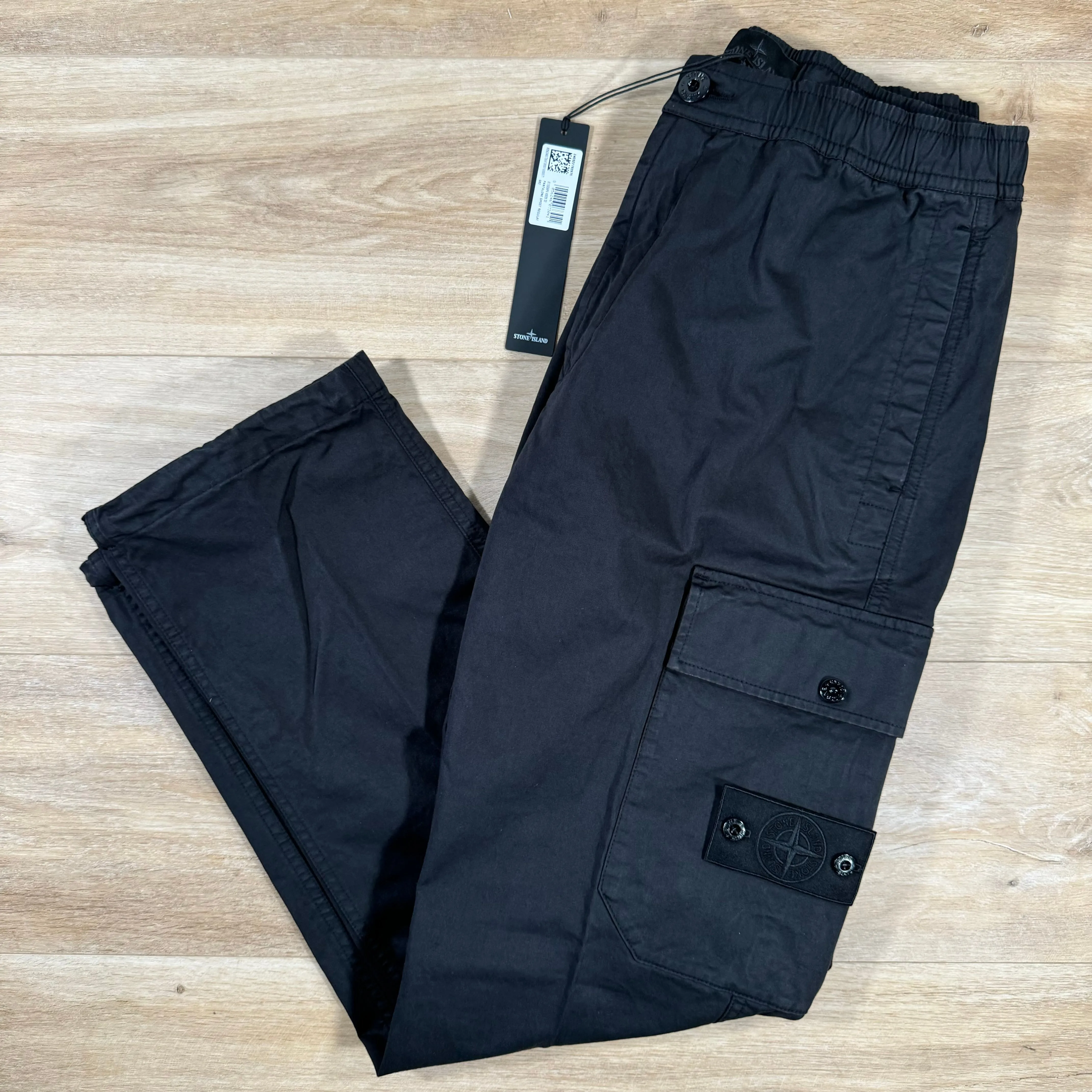 Stone Island Ghost Stretch Cargo Trousers in Black