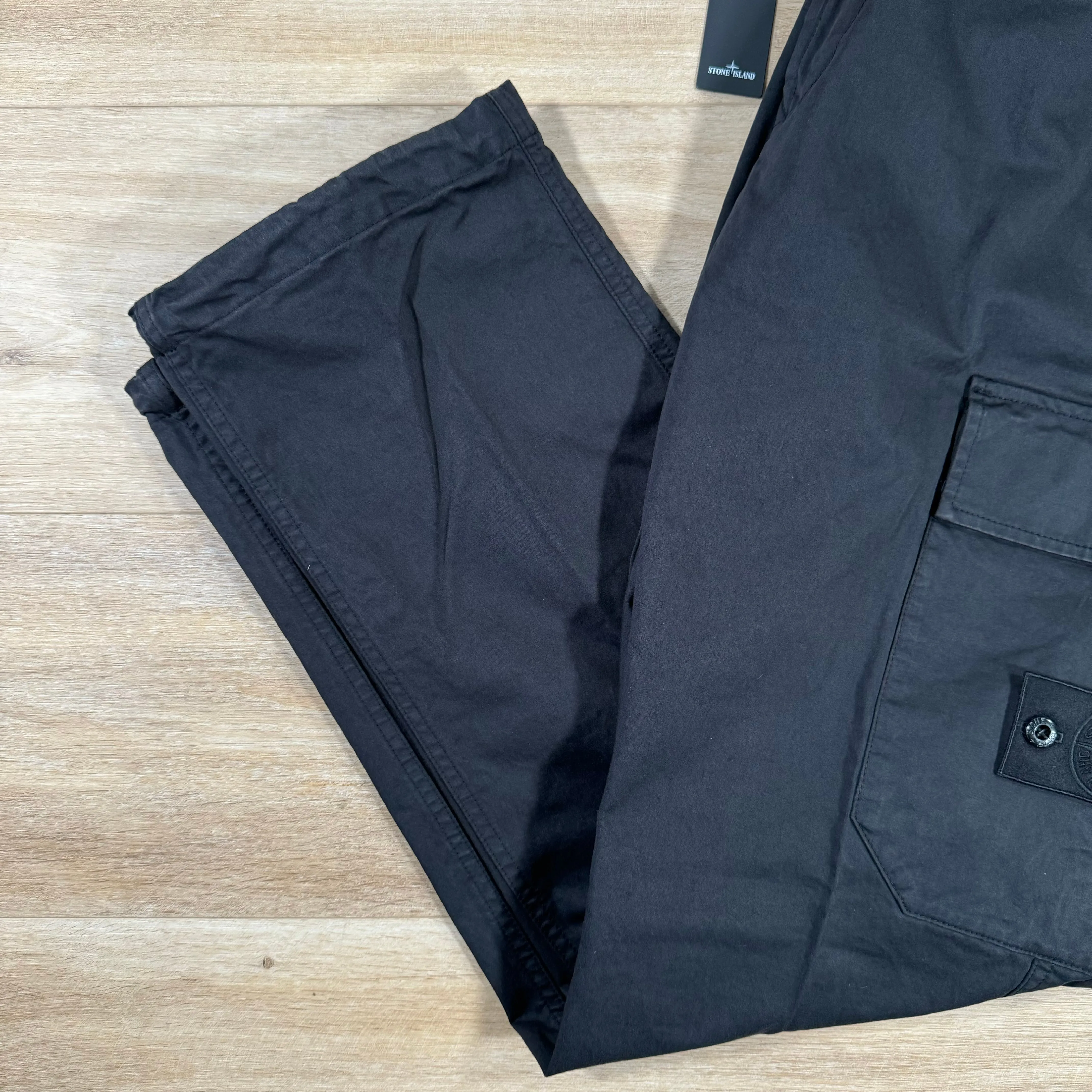 Stone Island Ghost Stretch Cargo Trousers in Black