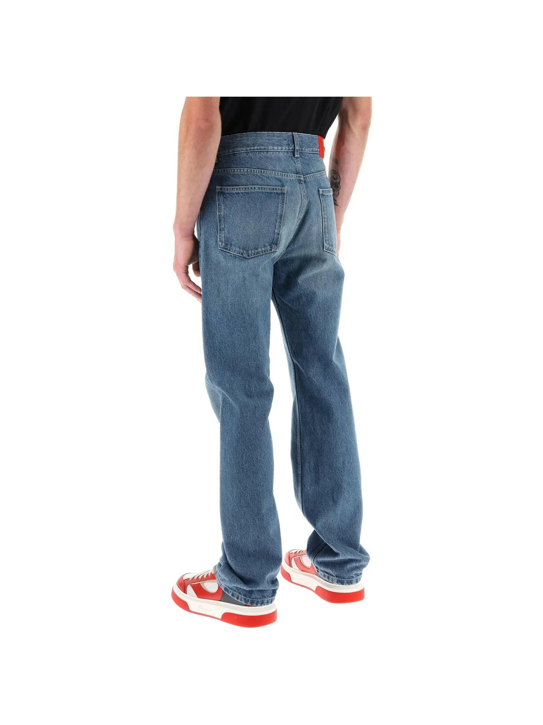 Straight Leg Denim Jeans