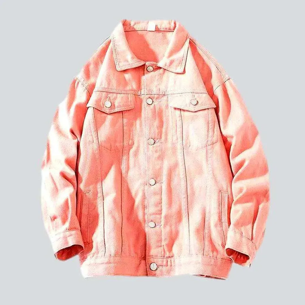 Super oversized color denim jacket