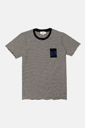 T-SHIRT STRIPES BLACK/OFF-WHITE SHARK