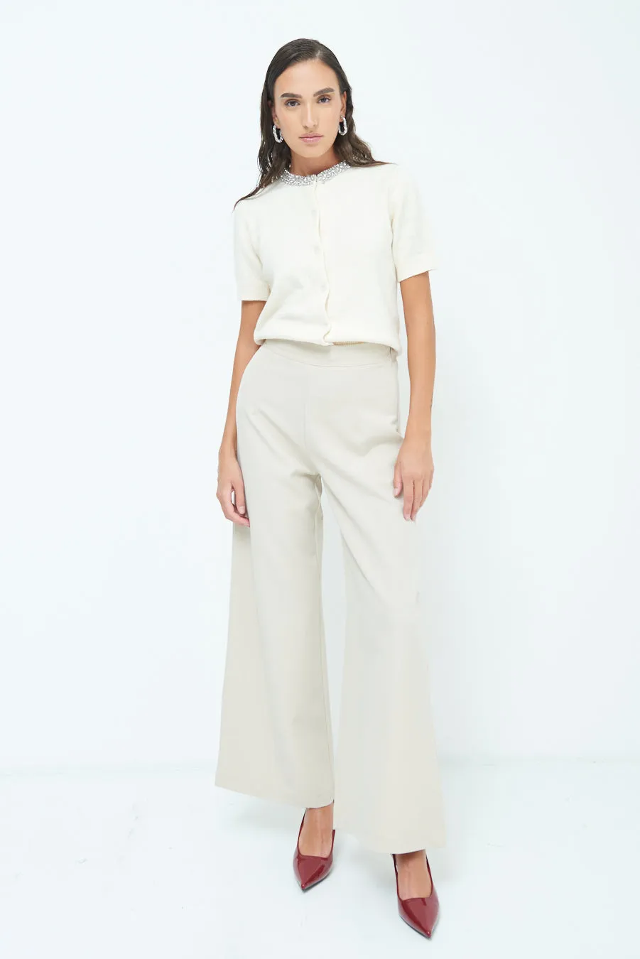 Tailored wide-leg trousers wholesale