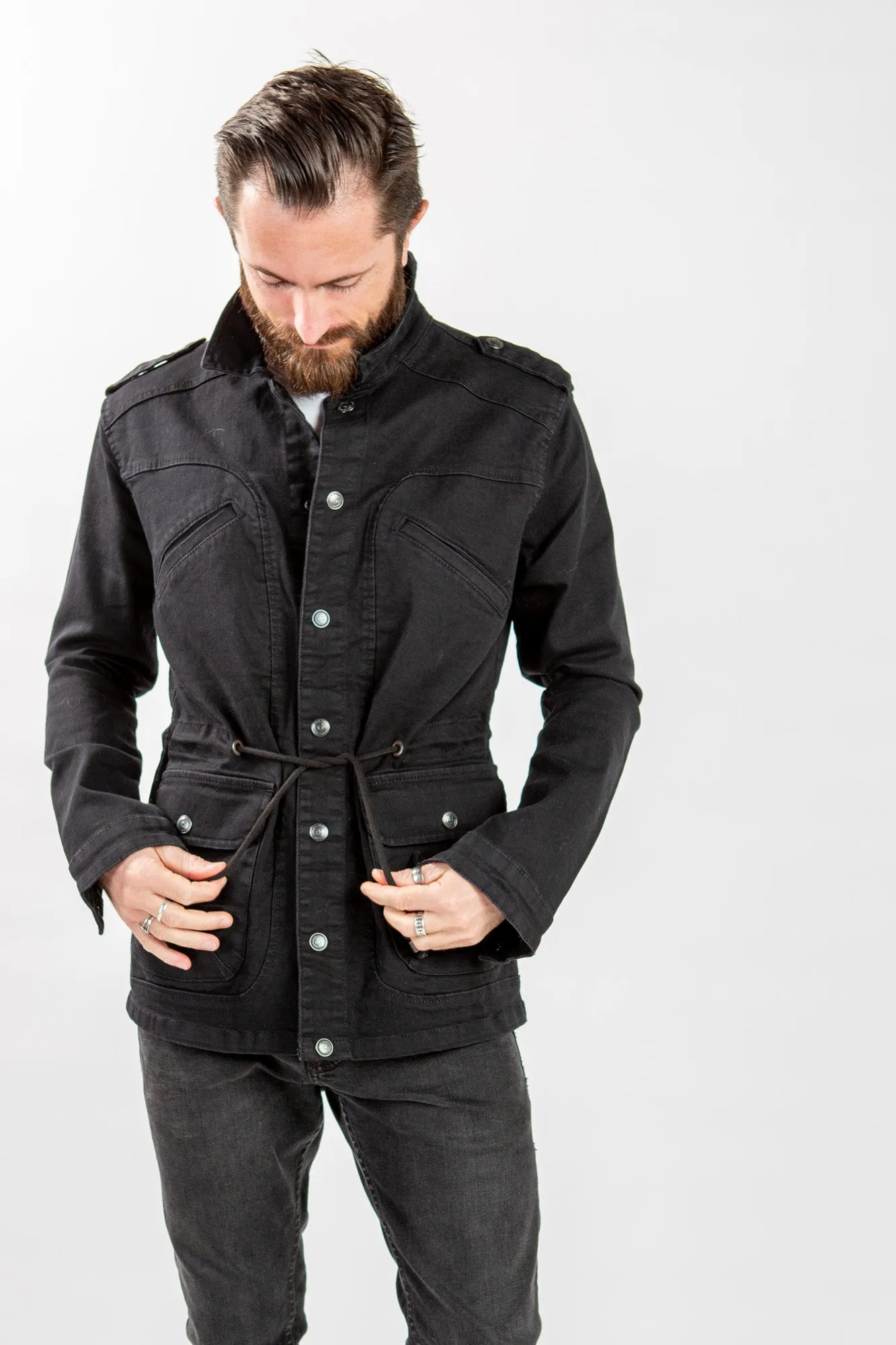 Utility Denim Jacket - Black