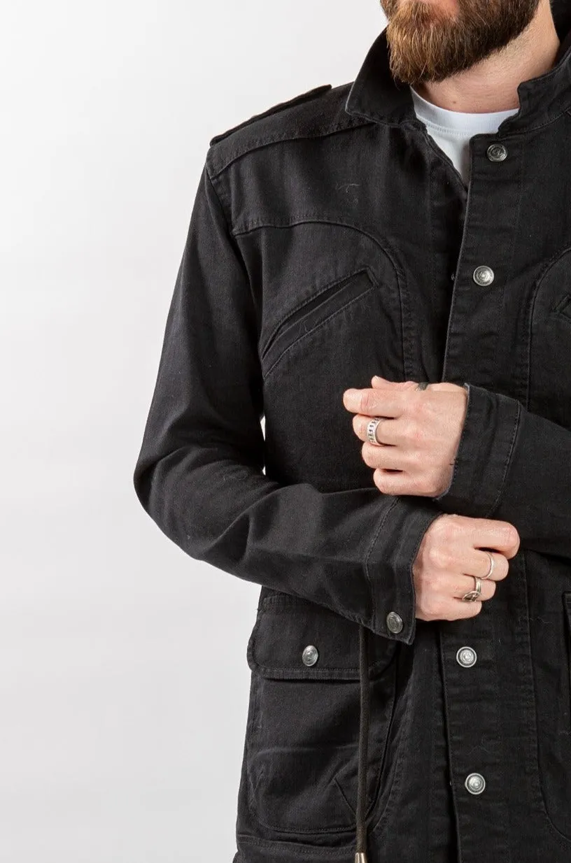 Utility Denim Jacket - Black