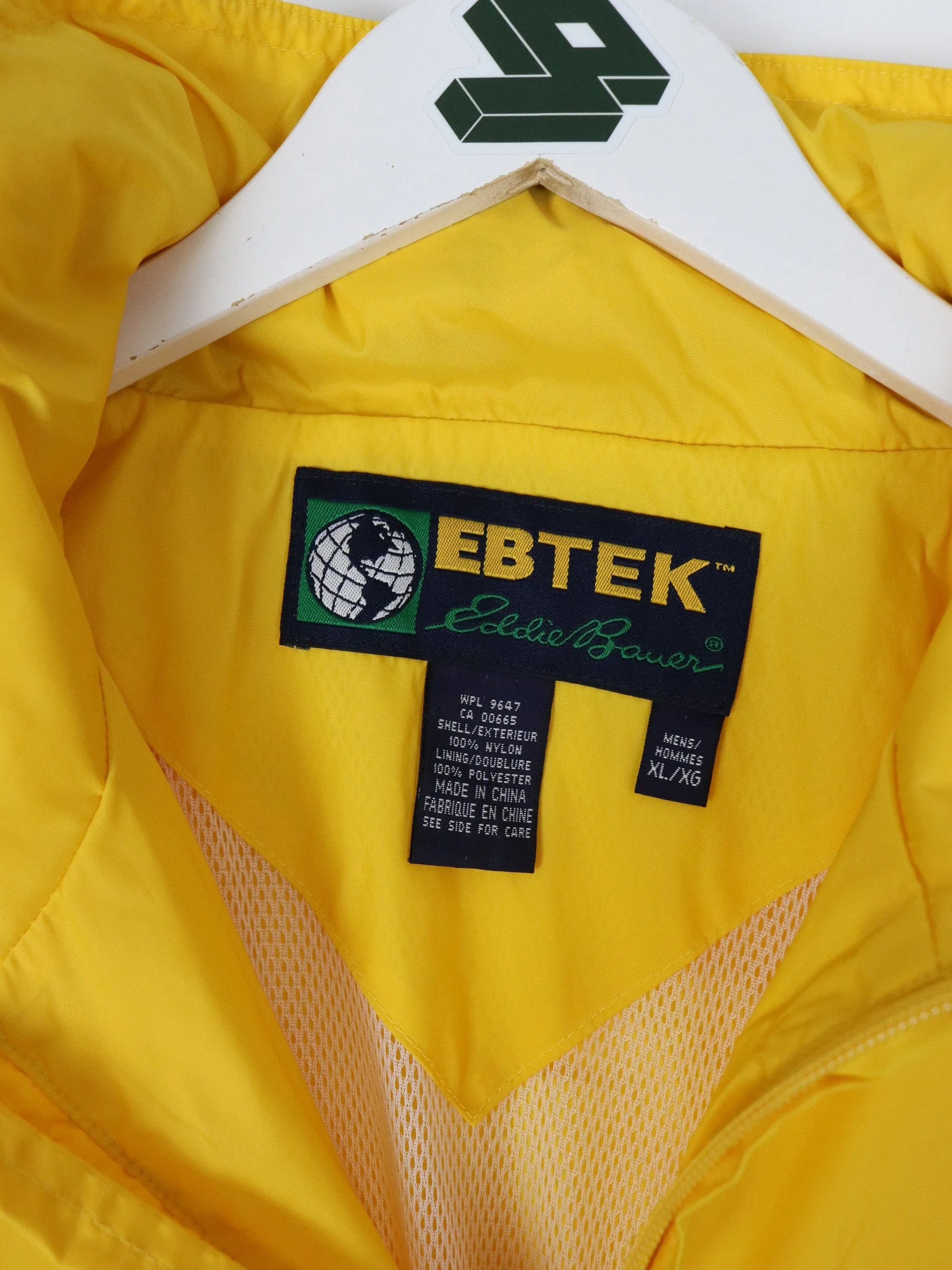 Vintage Eddie Bauer Ebtek Windbreaker Mens XL Yellow Jacket Outdoors