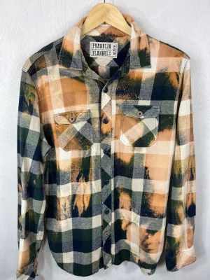 Vintage Green, Rust and White Flannel Size Medium