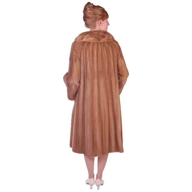 Vintage Mink Coat Autumn Haze Fantastic Buttons 1950s Small