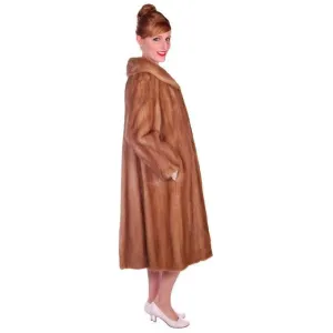 Vintage Mink Coat Autumn Haze Fantastic Buttons 1950s Small