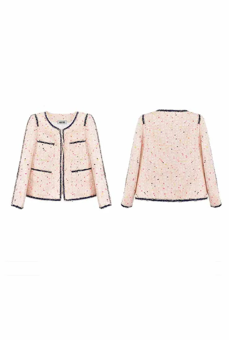 Vintage Style Pink Little Tweed Jacket